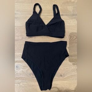 Lululemon Athletica Black Ribbed High Rise Bikini